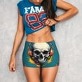 thumbnail image 3 of Rateoe Modern Hip-Hop Skull Printed Power Workout Shorts for Women Tummy Control Squat Proof Ribbed Thick Seamless Scrunch Active Short-XX-Large, 3 of 8