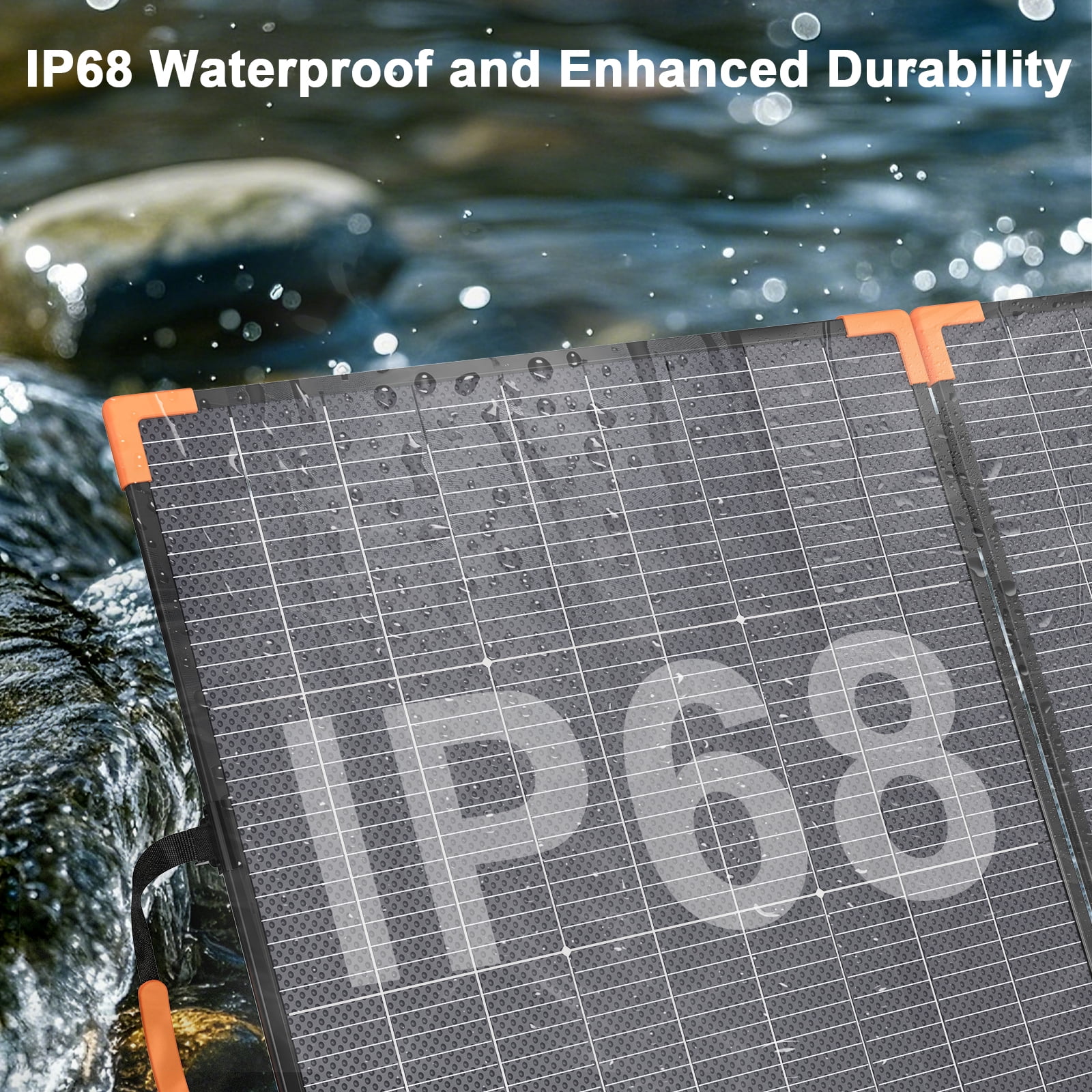 MHPOWOS 200 watt 20V Bifacial Portable Solar Panel Kit High Efficiency Foldable Solar Panel Charger IP68 Waterproof for Power Stations Solar Generator Outdoor Camping RsV Off Grid System