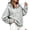 Gray, variant on Women's Quarter Zip Oversized Hoodie Side Split Workout Thermal Pullover Loose Fit College Sweatshirt with Drawstring Hood