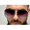 thumbnail image 5 of Retro Square Pilot Sunglasses Women Men 70s Vintage Trendy Silver Frame Black Lens, 5 of 9