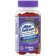 Alka Seltzer Heartburn Relief + Gas Relief Chews, Tropical Punch 28 Ct