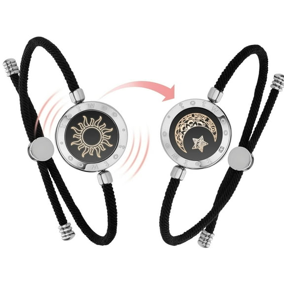 TOTWOO Long Distance Touch Bracelets for Couples, Vibration & Light up for Love Couples Bracelets | Long Distance Relationship Gifts for Girlfriend