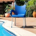 thumbnail image 5 of Compamia Romeo Chaise de Salle à Manger de Patio en Résine avec Accoudoirs, Bleu Foncé, 5 of 5