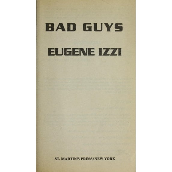 Pre-Owned Bad Guys (Mean Streets) (Paperback) 0312914938 9780312914936