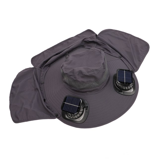 Sombrero Para El Sol Para Hombres, Sombrero Con Solapa Para El Cuello, Bloqueador Solar, Ventilador Recargable, Transpirable UPF50 Para Senderismo Para Montañismo