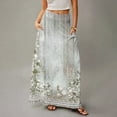 thumbnail image 4 of WTOBBY Women's Floral Print Flowy Maxi Skirt Bohemian Style Casual Summer Beach Long Skirt Elastic Waist Lightweight Tiered Pleated Skirt with Side Pockets,Gray 2XL, 4 of 5