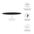 thumbnail image 5 of Modway Lippa 48" Oval Artificial Marble Coffee Table in White Black, 5 of 7