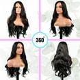 thumbnail image 5 of WINSKY Glueless Wigs for Black Women 26” Heat Friendly Synthetic Wig 150 Density Lace Front Wig Black Long Body Wave Wig, 5 of 7