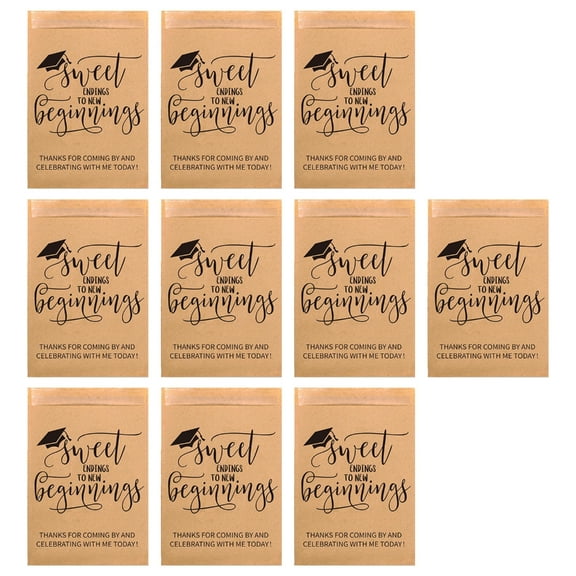 Sweet Endings to New Beginnings Graduation Treat Bags Candy Cookie Pouches