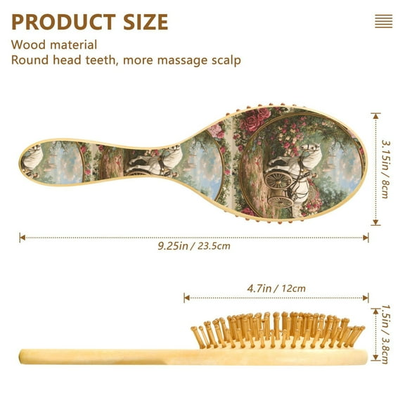 YAZAOO Soft Hair Brush Hair Comb Detangler White Horse Flowers Smoothing Hair Care Beauty Gift