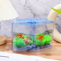 LULULION 1Set Plastic Fish Tank with Fake Plants for Desktop Aquarium and Fish Breeding