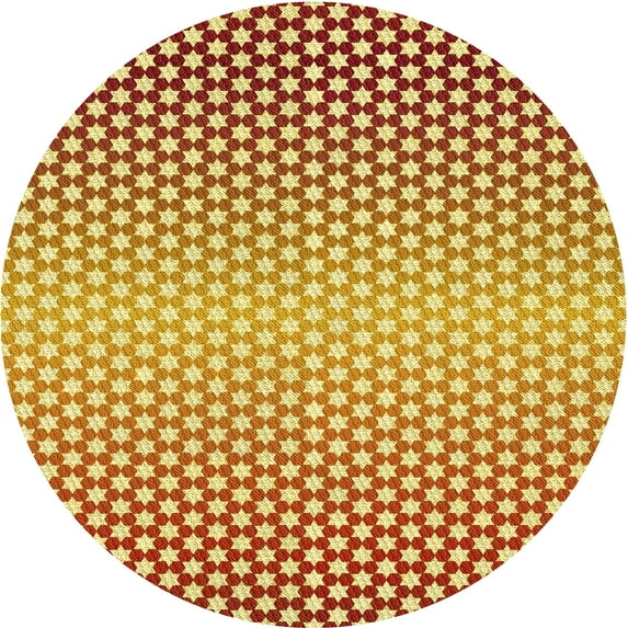 Ahgly Company Indoor Round Patterned Lava Red Area Rugs, 7' Round
