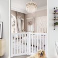 thumbnail image 7 of 4-Panel Wooden Free Standing Foldable Dog Gate Indoor – 24" High, Extra Wide Step-Over Safety Pet Gate for Doorways, Stairs, Hallways, Large Spaces & Playpen for Puppies Indoor Use, White, 7 of 7