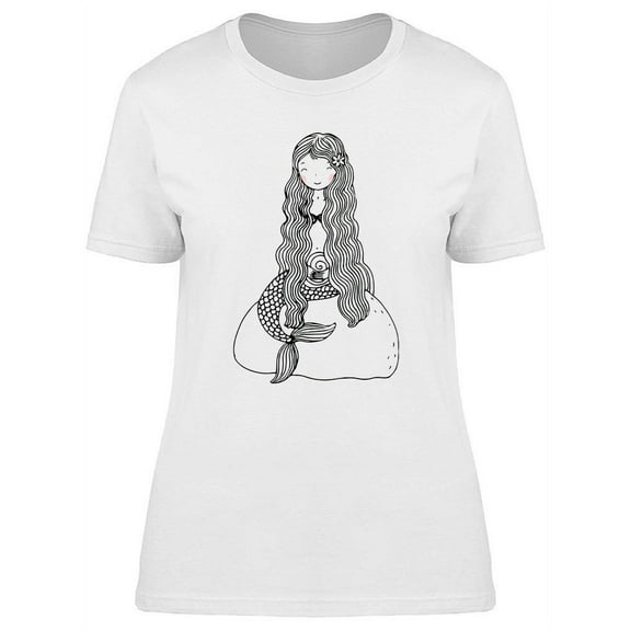 Beautiful Long Hair Mermaid T-Shirt Women -Image by Shutterstock, Female 3X-Large
