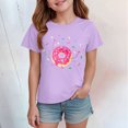 thumbnail image 5 of Grblisyd Girls T Shirt Kids Summer Donut Print Short Sleeve Tops Casual Crewneck Tees 10-12 Years, 5 of 5