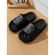 thumbnail image 2 of Women's Summer Black Flat Sandals With Cartoon Dog Pattern, Indoor Anti-Slip Bathroom Shower Comfortable Slippers, 2 of 3