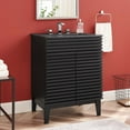 thumbnail image 2 of Sink Vanity Cabinet, Wood, Black, Modern Contemporary Urban Design, Hotel Bedroom Bathroom Master Suite Guest, 2 of 10