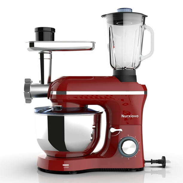 Nurxiovo 3 In 1 Upgraded Stand Mixer, 6 Speed and Pulse Kitchen Food