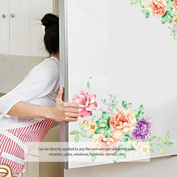 fashionhome Autocollant de Fleur Sticker Mural Décoratif Affiche de Fleur  pour Armoire de Toilette 