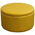 thumbnail image 1 of ORE International Contemporary Wood Storage Ottoman with 4 Seating in Yellow, 1 of 2
