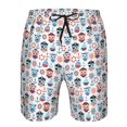thumbnail image 3 of Logiee Nautical And Pirate Owls Print Mens Swim Trunks Quick Dry Board Shorts,Breathable Hawaii Beach Shorts Swimwear Bathing Suits-Small, 3 of 6