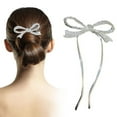 thumbnail image 2 of BINGLI Metal Rhinestone U Shaped Hair Clip Bow Hairpin Temperament Elegant Comb Hair Tool Headgear Sweet Styling with Multiple Styles Student Party,Daily Use, 2 of 7