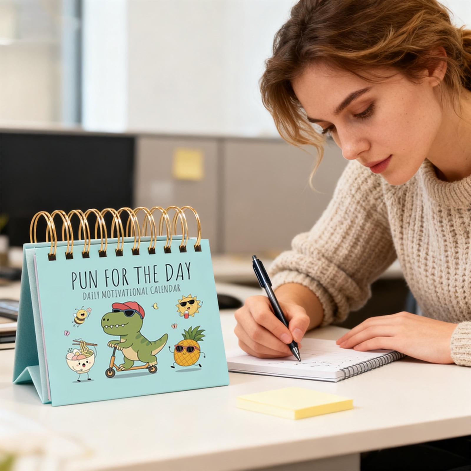 2026 Motivational Desk Calendar, Daily Tear-Off Pun of The Day Jokes & Inspirational Quotes, Perpetual Table Decoration, For Home Office, Gift For Friends Coworkers