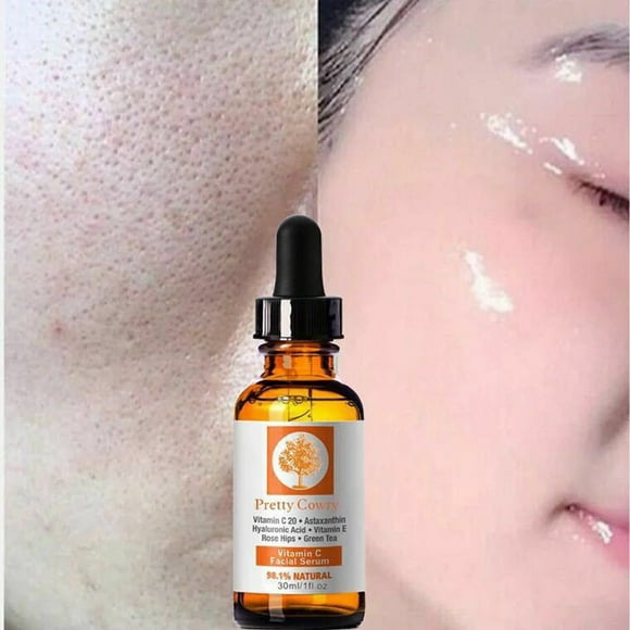 Vitamine C, Acide Hyaluronique Fort, Anti-Rides, Resserrement du Visage, Sérum Nourrit la Peau du Visage, Outil de Beauté pour Femmes