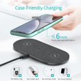 thumbnail image 2 of FDGAO Dual 20W Wireless Charger 2 in 1 Fast Charging Pad Mat for iPhone 15 14 13 12 11 XS 8Plus, Airpods, Samsung Galaxy/Note (NO AC Adapter), 2 of 9