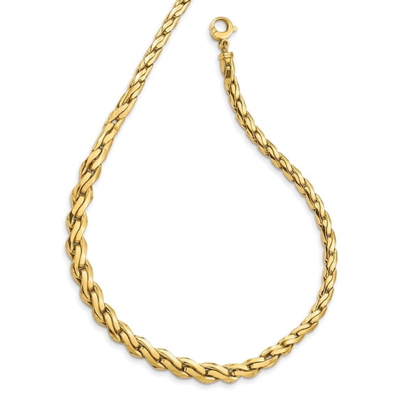 Auriga Fine Jewelry 14K Yellow Gold Graduated Fancy Link Necklace 18inch for Women