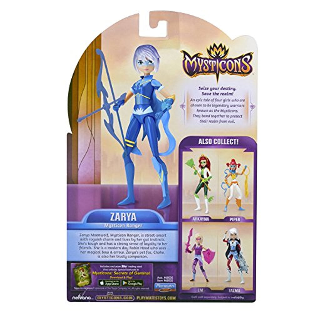 Mysticons Zarya Moonwolf Ranger With Bow and Trading Cards 