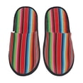 thumbnail image 2 of KLL Mexican Serape Blanket Stripes Slippers for Women Men House Slip on Indoor Outdoor Bedroom Furry Fleece Lined Ladies Comfy Anti-Skid Rubber Hard Sole-Large, 2 of 8