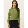 thumbnail image 2 of Dde San Patricio profesional Blusas de gade manlarcon cuello alto elegante pamujer  Aguacate Verde M, 2 of 6
