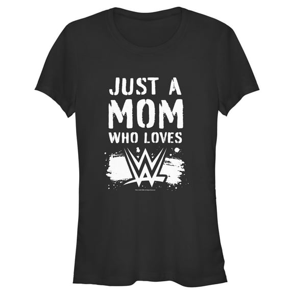 Junior's WWE Just a Mom Who Loves WWE  Graphic Tee Black 2X Large