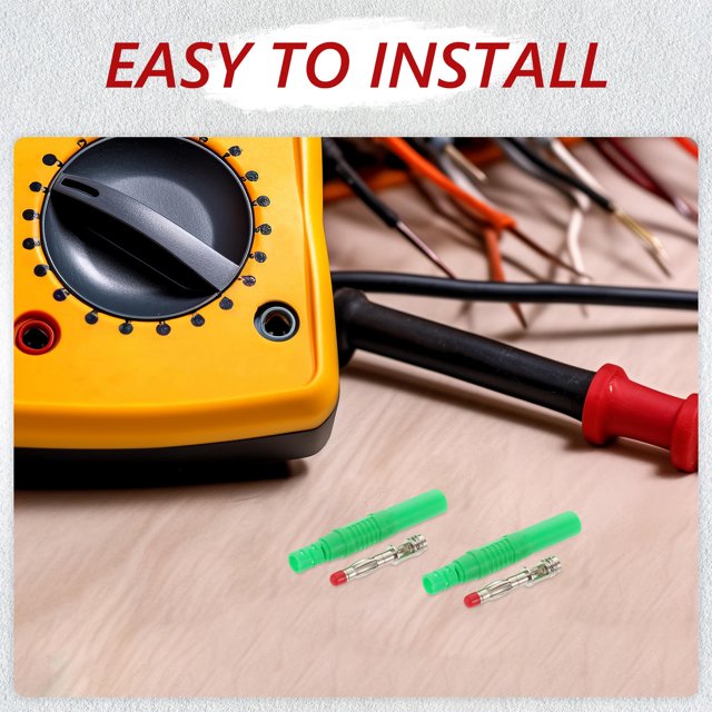 BESTYASH 6Ud Conectores Banana De Cobre Puro Con Pa Verde Resistencia Temperatura Para Auto