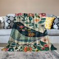 thumbnail image 2 of Autua Bird Flowers Leaves Warm Lightweight Blanket Soft Fleece Blankets for All Seasons - Exquisite Gifts 60x80in, 2 of 6