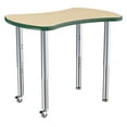 thumbnail image 6 of ECR4Kids Collaborative Bowtie Premium Thermo-Fused Adjustable Activity Table Maple/Green/Silver - Super Leg, 6 of 8