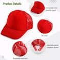 thumbnail image 4 of 10 gorras de camionero en blanco para sublimación, cómodas gorras de malla de poliéster, gorras de béisbol unisex de malla con cierre a presión, gorras de malla de verano para hombres y mujeres., 4 of 7