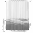 thumbnail image 2 of Grey Ombre Waterproof Fabric Shower Curtain, Summer Minimalist Ocean Waves Waterproof Fabric Shower Curtain for Bathroom Curtains Bathtubs Hotel Washable Shower Curtains with 12 Hooks Small 36x72in, 2 of 8