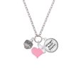 thumbnail image 2 of Delight Jewelry Silvertone Celtic Knot Trinity Band Spinner - Light Pink Heart Nurse Strong Zoe Necklace, 2 of 4