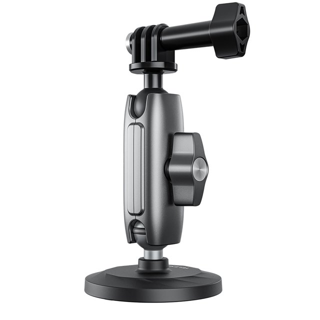 NATEFEMIN Action Camera Accessory Aluminum Alloy Magnetic Mount 360° Rotation Dual Ball Heads for Insta360 DJI
