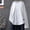 White, variant on Pumxq Oversized Long Sleeve T Shirts for Women Side Split Round Hem Crew Neck Cotton Work Out Casual Fall Tunic Tops Black L