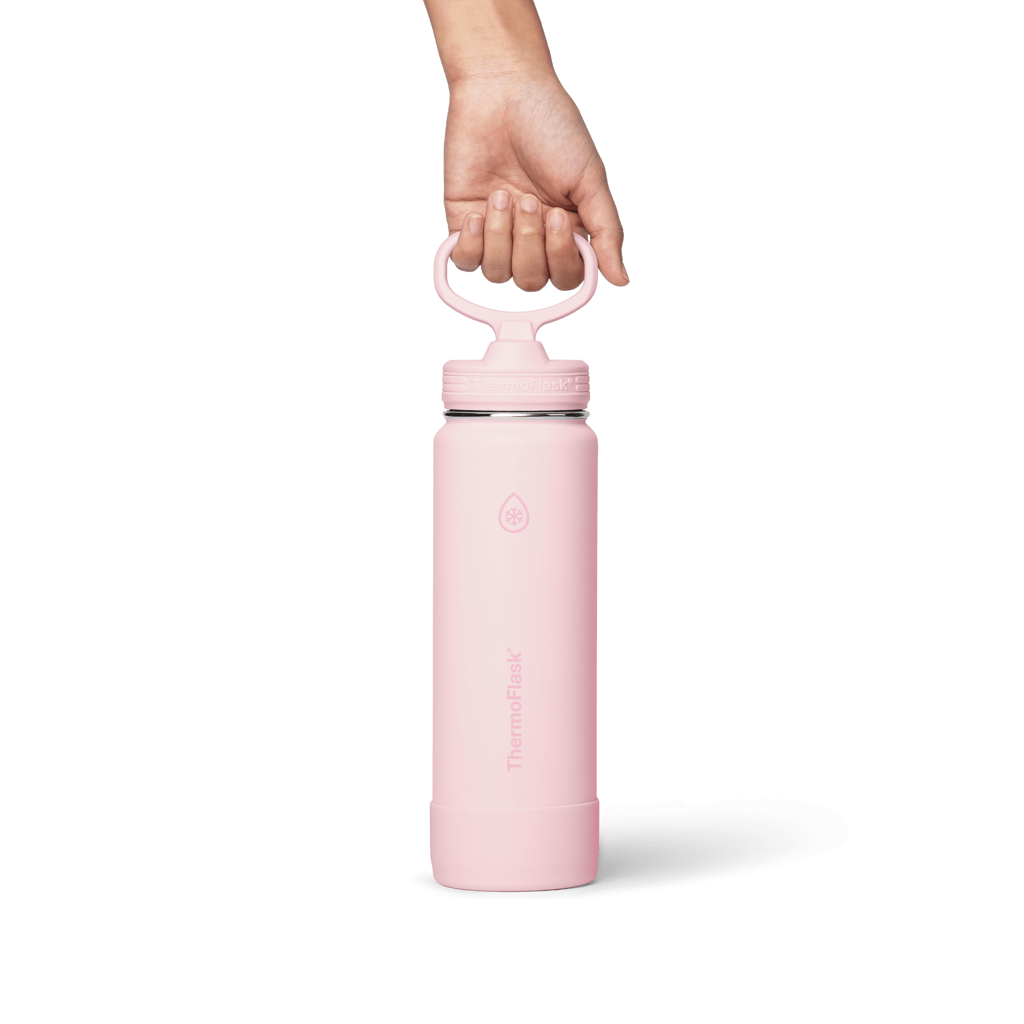 ThermoFlask Classics Insulated Stainless Steel Water Bottle with Leakproof Straw Lid, 24 oz, Blush