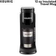 Keurig® 12oz Stainless Steel Insulated Coffee Travel Mug, Fits Under Any Keurig® K-Cup Pod Coffee Maker (including K-15/K-Mini), Silver
