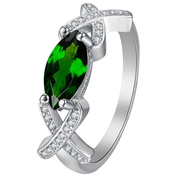 KDSJSXW Happy New Year Gift Cubic Zirconia Ring Ladies Fashion Rings Inlaid Zircon Personalized Fashion Combinations Crystal Horse Eye Diamond Rings
