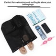 thumbnail image 5 of Bocaoying Mesh Drawstring Swim Backpack, Quick-Dry Sand-Free Beach Bag, Lightweight Gym Sack with Pockets, Black, 5 of 7