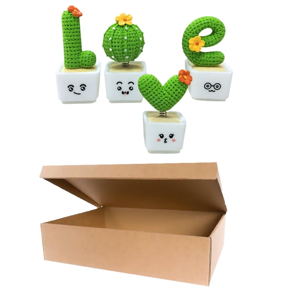 4 piezas de adornos creativos en forma de cactus de simulación accesorio decorativo para bonsái (verde)