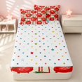 thumbnail image 4 of Erosebridal 3D Tomato Zipper Twin Comforter Sets with Fitted Sheet and 2 Pillowcases, Botanical Fruit Zipper Bedding Set, Polka Dots Reversible, 4 of 7