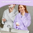 thumbnail image 6 of Catalonia Fleece Robe For Women with Side Pockets ,Lightweight Plush Warm Bathrobe, Fluffy Fuzzy Waffle Long Robes,Shower Spa Homewear , L , Purple, 6 of 7