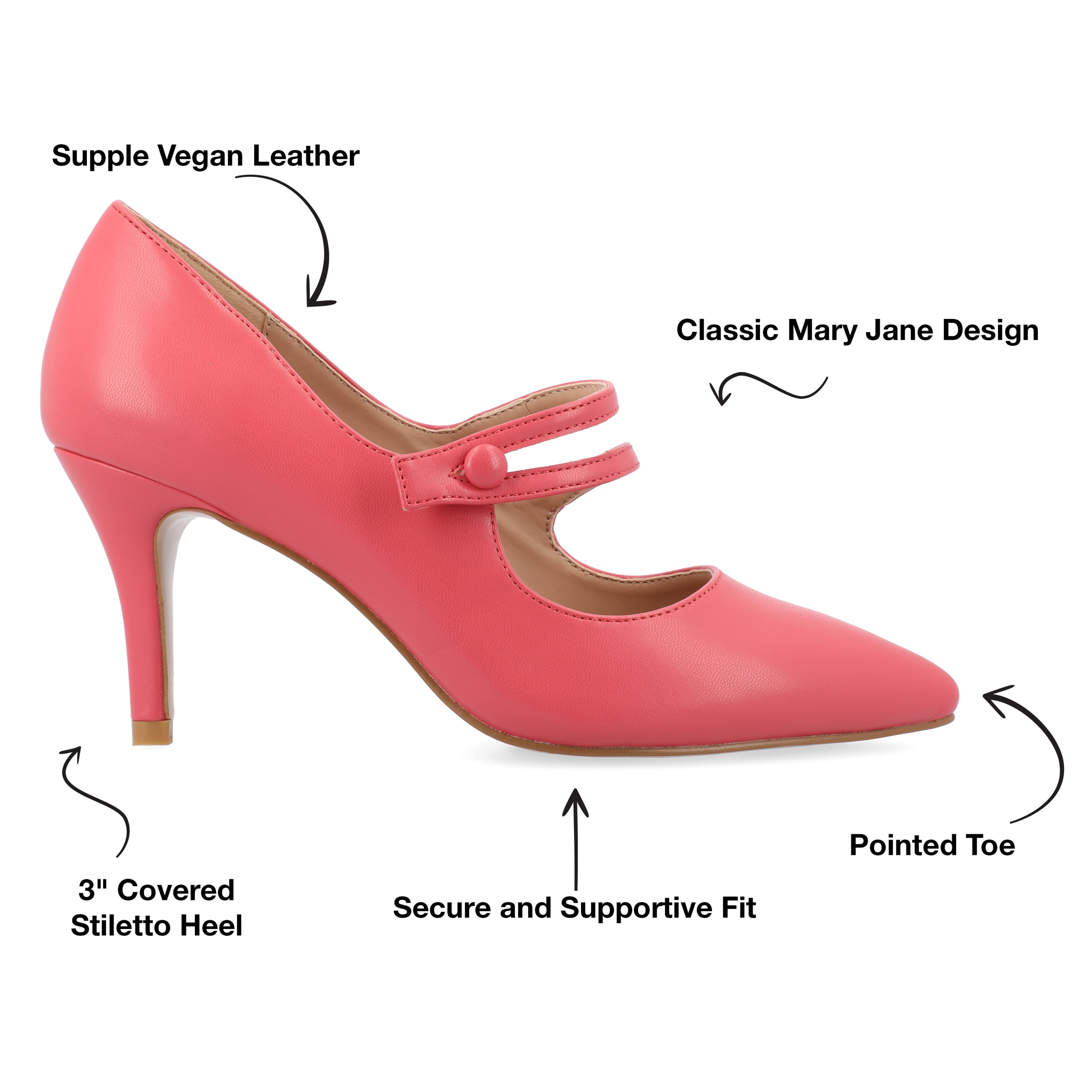 Journee Womens Sidney Narrow Width Pointed Toe Mid Heel Pumps